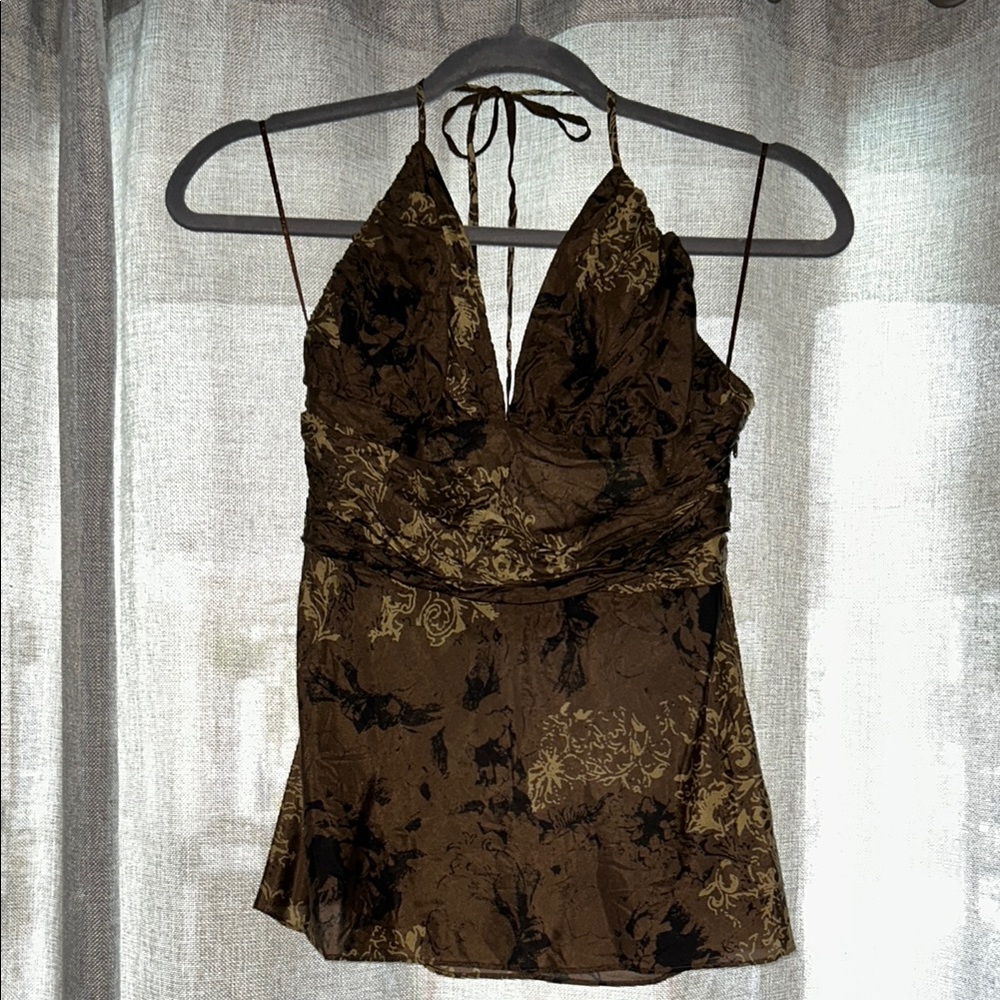 Elegant Brown Halter Top